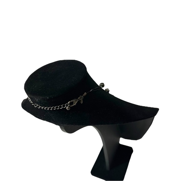 Signed Chicos 3 Strand Glass & 925 Bead Round Leather Inset Pendant Necklace 22” - Picture 11 of 16